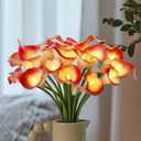 20pcs Lighted Artificial Calla Lily Bouquet Lamp Faux Floarl Night Light Real Touch Flower Night Lamp LED Calla Lily lighted Artificial Flower for Holiday Gifts Home Kitchen Decor(Pink, No Vase)