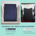 2-in-1 Neck Pillow Lumbar Support Pillow for Recliner Couch& Glider Chair - High Resilient Foam Ergonomic Back Support for High-Back Rocking Chairs, Glider Rocker Replacement Cushions Navy L