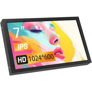 7 Inch TYPE-C/DC/AV/VGA HDMI display LCD 1024*600 High Resolution for Raspberry Pi 4/3 Model B/3B+/BB BLACK/Banana Pi,Work as Computer Monitor for Windows 10/8.1/8/7 HDMI Monitor for DVD/TV