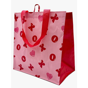 Earthwise Reusable Grocery Bags – Valentine’s Day Gift Totes, Foldable & Water‑Resistant Shopping Bags, Durable Multi‑Use Eco Bags with Cute Cakes $ XO Kiss Designs (15 Pack)
