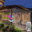 ZAIYW Curtain Lights 20Ftx10Ft 600 LED Dual Color Changing Curtain Lights with Remote Connectable Outdoor Curtain Lights Waterproof for Bedroom Patio Wedding Decorations (Cool White & Multicolor)