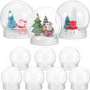 10Pcs DIY Snow Globe, 3 Inch Plastic Snow Globe Kit Clear Water Globe Clear Fillable Jar with Screw Off Cap DIY Crafts Landscape Globe Christmas abletop Decorations