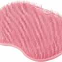 Silicone Foot Scrubber for Shower - Wall Mounted Back Washer Exfoliating Bath Wash Pad - Non-Slip Suction Cups, Deep Exfoliating Foot Cleaner for Bath, Seniors, Men and Women, Gray (1 Pack Gray)