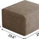 25.6" Ottoman Foot Rest for Couch，Plush Corduroy Rectangle Ottomans, Upholstered Memory Foam Couches Ottomans - Compressed Sofa in a Box No Assembly Required, Camel