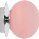 Modern Globe Glass Wall Sconces- Minimalist Home Shop Decor Wall Light 7" Glass Shade Hardwired- 1 Light Mid Century Wall Lamps Indoor Bedroom Bathroom Hallway Vanity Sconce Light (Chrome-Pink)