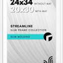 Americanflat 24x34 Poster Frame with Polished Plexiglass - Use as 20x30 Frame with Mat or Display 24x34 Photo Without Mat - Streamline Collection - Thin Border Picture Frames for Wall - White