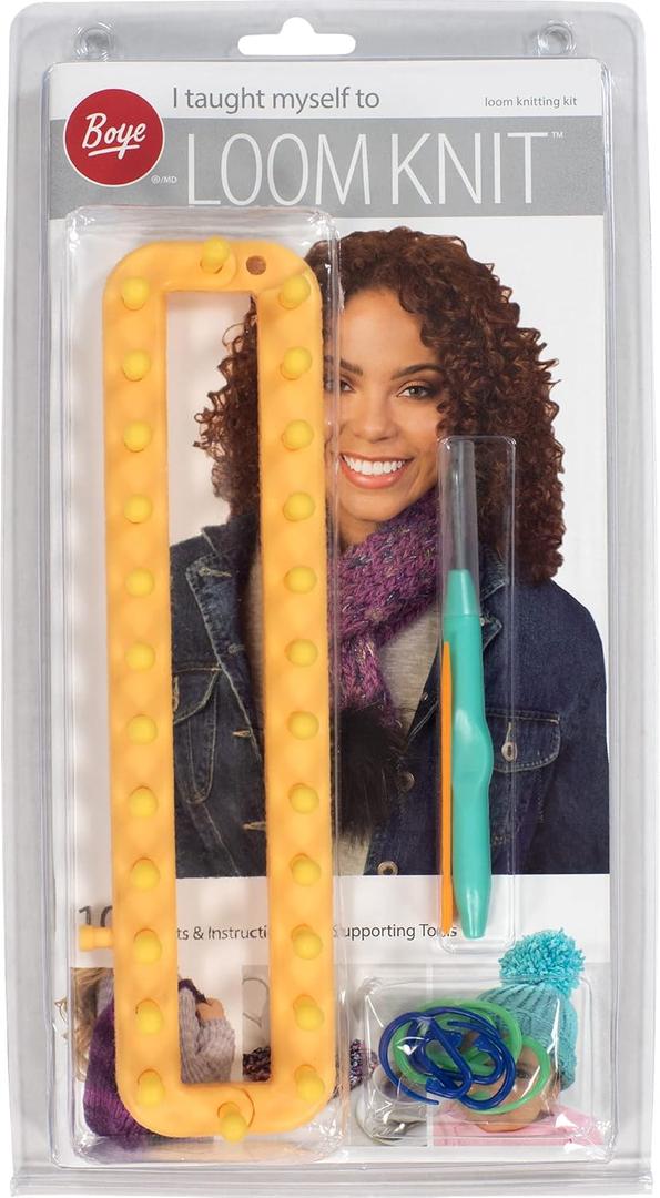 Boye Learn to Loom Knit Kit for Beginners, Makes 10 Projects, Multicolor pcs, Small