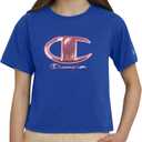 Champion Girls T-Shirts Short Sleeve Crew Neck Loose Fit Graphic Tee Shirt (M)
