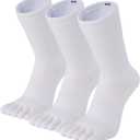Toe Socks for Men 5 Finger Cotton Athletic Running Wicking 4 Pack/3 Pack (White) M