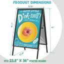 6 PACK 24 x 36 Inch A Frame Sign, Heavy Duty Double-Sided Sandwich Board, Folding Sidewalk Sandwich Board Signs, for Storefronts, Cafes, Cultural Venues, Black, Frame Only