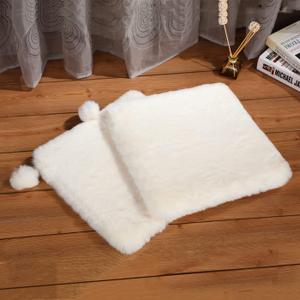 SHENGOCASE 2-Pack 10.6"x10.6" Square Faux Rabbit Fur Cat Dog Bed Cushion Pad Mat, Cat Tree Tower Replacement Cushion Pad for Window Perch Carrier House Cage Crate Kennel Furniture (Cream)