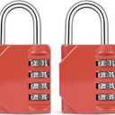 4 Digit Combination Lock for Lockers - Resettable Keyless Locker Lock with Side Window, Digital Padlock for Gym, School, Storage, Toolbox, Gate & Shed(Red)