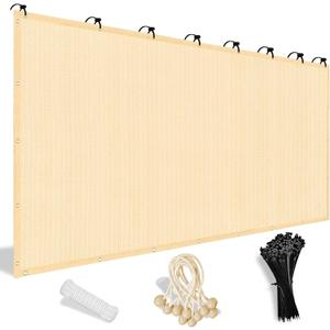 Shade&Beyond 90% Sun Shade Cloth with Grommets, 10' X 12' Pergola Shade Cover Canopy, Mesh Tarp Sun Screens for Patio, Outdoor, Garden, Backyard, Wheat