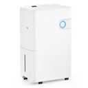 KMFurnila 80Pints Dehumidifier with Drain Hose, 5,500 Sq.Ft Dehumidifier for Basement, 5L/1.32 Gallon Tank, Energy Star Cert. 42dB, Humidity Display Ring, Humidity Remover for Home, Bedroom & Bathroom