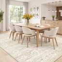 Soalmost 6x9 Area Rugs for Living Room, Neutral Washable Rugs for Bedroom, Floral Vintage Non-Slip Soft Throw Carpet for Dining Room Farmhouse (Beige, 6'x9')