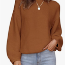 ZESICA Women's Turtleneck Sweaters Dressy Casual Oversized Long Sleeve Knitted Chunky Pullover Sweater Jumper Tops (Brown, L)