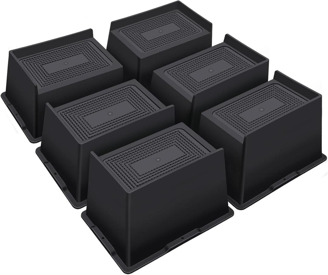 Bed Risers 4 Inch Heavy Duty,Oversized Couch Risers, Extra Wide Furniture Risers for Sofa Table Desk Headboard Chair Lifting,Rectangle Risering Blocks Support 6000 lbs(6 Pack Black)
