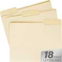 3 x Manilla File Folder,1/3 Cut Tab,Letter Size Folders,Great for Organizing and Easy File Storage,18 Per Box