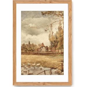 Fun Memories 24x 36 Poster Frames, 24 x36 Solid Wood Picture frame, Picture Frame 20x30 with Mat or 24 x 36 Without Mat, 24x36 Large Picture Frame with Tempered Glass for Wall Mount, Natural, 1 Pack