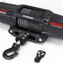 OPENROAD 6000 lbs UTV Winch, Waterproof IP67 Electric Trailer 6k Winch with 1/4"50ft Synthetic Rope,Wireless Remote and Winch Stopper (6000lb with Mounting Plate), 6000lb Black