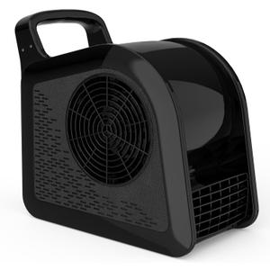 Portable Blower Fan for Home: High Velocity Floor Fans for Cooling and Drying - Air Mover with 185 Rotating for Bedroom, Garage, Shop and Gym, 3 Speeds Utility Fan with 2 AC Outlets, Black