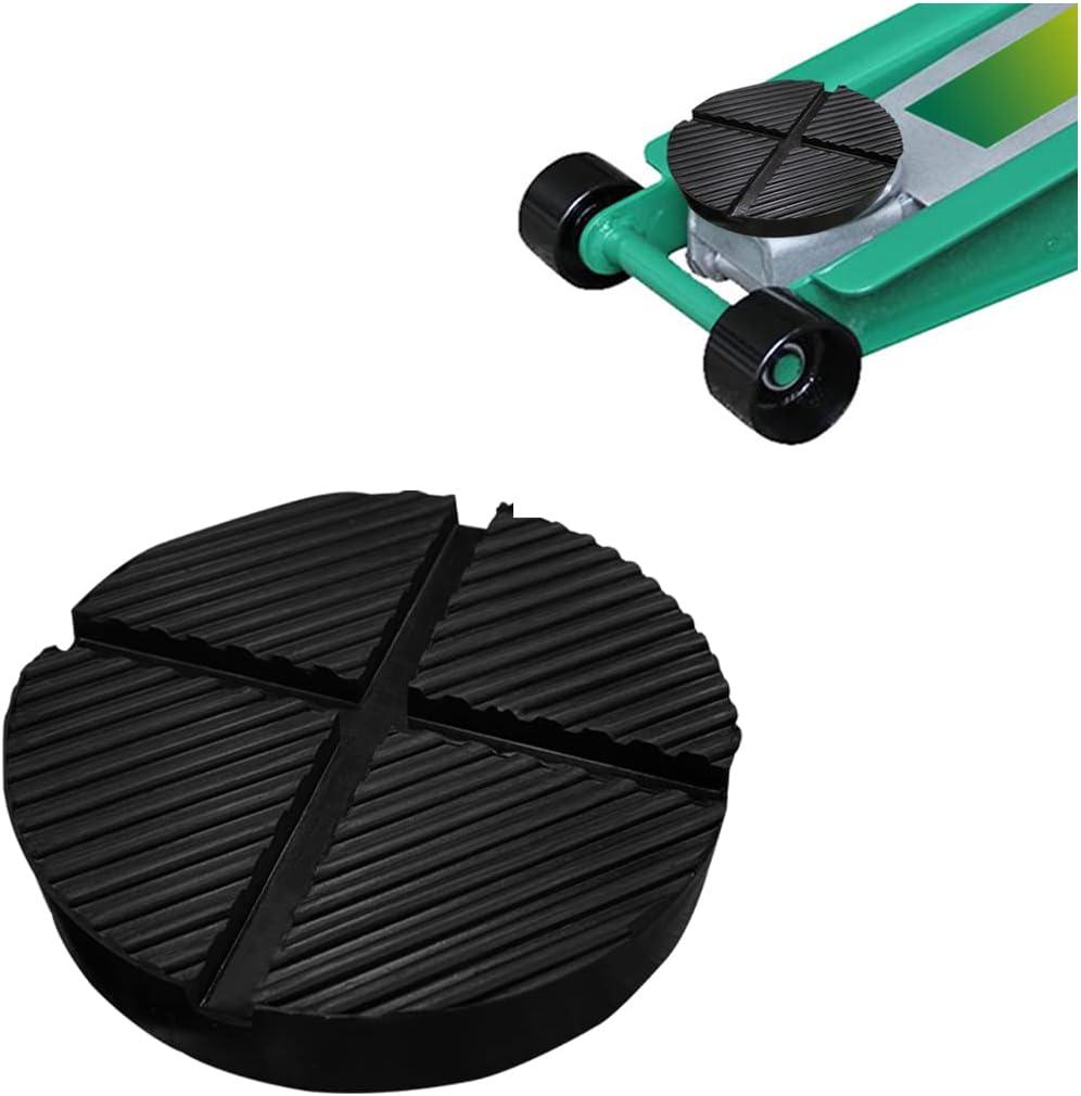 Universal Floor Jack Rubber Pad, Jack Pad Adapter Pinch with Cross Groove Design, Weld Side Frame Rail Protector Puck, Slotted Jack Stands Disk, Auto Accessories Fit for Most Cars (1)