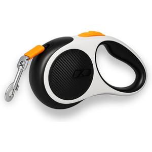 Retractable Dog Leash for Pets Up to 66 lbs, 16' Heavy Duty Reflective Nylon Tape, Tangle Free, Anti-Slip Handle with One Button Control