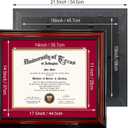 11x14 Diploma Degree Frame with Red Mat or Display 15x18 Certificates without Mat,Solid Wood,Cherry Finish with Intricate Black Rope Detail,UV Protection Acrylic, 15x18 for 11x14 with Mat