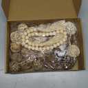 Halloscume 25 Pcs 3.15 and 1.97 Inch Decorative Balls, 20.9 Inch Garland Wood Beads Rattan Wicker Balls with Spheres Orbs Filler for Garden Table Vase Bowl Filler Centerpiece(Wood,Wicker Rattan)