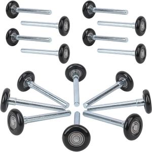 16 Pack Black 2" Nylon Garage Door Rollers, Quiet and Smooth Garage Door Wheels Replacement, High Load, 6200-2RS Double Seals Precision Bearings, 4" Carbon Steel Stem