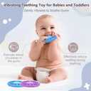 Vibrating Sensory Chew Toy, Teether Teething Toys for Babies6-12 8-18 Months, Sensory Toys for Kids with Autism&Toddler Travel Essential,1-2 Year Old Christmas Boys Girls Gifts idea(Blue)