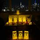WYMM I Love You Light Up Letters with Tea Lights Candles and Rose Petals Included - Luminary Paper Bags to be Used as Anniversary Decorations and Valentines' Day Decorations for Your Loved One, Pack of 30
