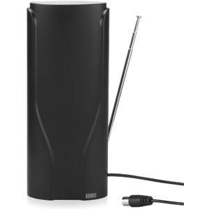 August DTA600 TV Antenna - Portable Indoor Digital HDTV Antenna, 120-Mile Range, 4K & 1080P Support, High-Gain Telescopic Design, 5-Meter Coaxial Cable for Smart & Older TVs