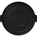 SPARTA Bronco Waste Container Trash Can Lid, Round Trash Bin for Disposal, 32 Gallons, Black