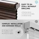 Joydeco No Tools No Drill Blinds for Indoor Windows, Cordless Window Blinds Cellular Shades Top Down Bottom Up Blackout Honeycomb Blinds Thermal Insulated Noise Reduction (Dark Brown, 34" W x 64" H)