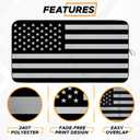 EcoNour Car Windshield Sun Shade  B&W American Flag USA Patriotic Design 240T Polyester Foldable Front Window Shade for SUV & Trucks  UV Ray Blocker  Medium (64x32 Inch) Sun Protector
