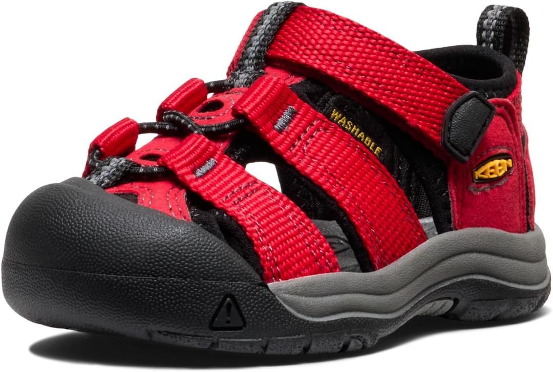 KEEN Unisex-Child Newport H2 Closed Toe Water Sandals (6 Big Kid, Ribbon Red/Gargoyle)