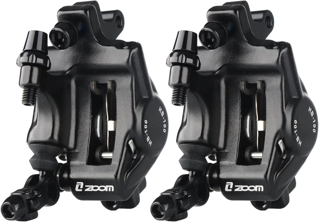 ZOOM Hydraulic Disc Brake Calipers: HB-100 MTB Bike Disc Brakes Front & Rear Caliper Set for Mountain, Road Bicycle and E-Bike