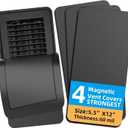 Magnetic Vent Covers (4-Pack) for Complete Sealing of Residential Standard Floor Vent Covers 5.5" X 12" for Floor Wall and Ceiling Vent Covers RV Residential HVAC and Air Conditioning Vents Black