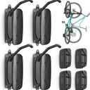 monTEK Swivel Bike Wall Mount, Bike Hangers for Garage, Space-Saving Vertical Bike Rack, Sturdy Bike Storage Rack Holds Up to 66lbs, Easy to Install, 4 Pack