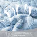 Exclusivo Mezcla Fleece Throw Blanket for Couch and Bed, 50x70 Inches Soft Cozy Jacquard Flannel Blankets, Lightweight Fuzzy Plush Warm Throws for Women, Light Blue