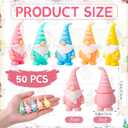 DoubleFill 50 Pcs Easter Mini Gnome Figures Tiny Gnomes Figurines Easter Egg Stuffers Gifts Little Statues to Hide and Seek Fairy Figurines for Hunt Party Gifts