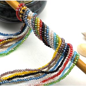 2mm Glass Beads Faceted Glass Bead Colorful Crystal Loose Beads for Jewelry Making DIY1300