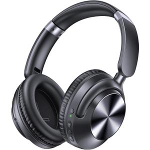 TAGRY Hybrid Active Noise Cancelling Headphones 100H Playtime Wireless Over Ear Bluetooth Headphone with Fast Charging Hi-Res Audio Comfort Earcups Headsets for Travel Home Office Phone PC Black