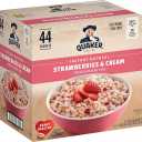 Quaker Instant Oatmeal, Strawberries & Cream, 1.05 Oz, (Pack of 44) EXP. 12/13/26