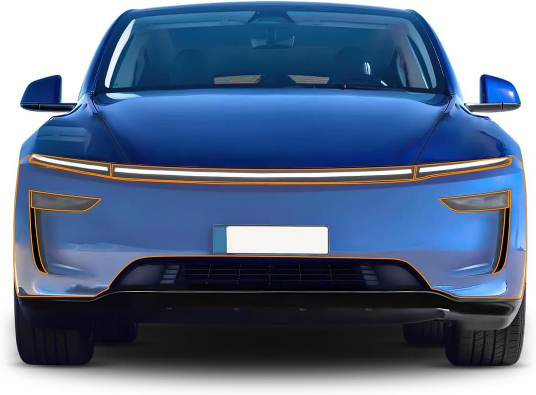 for 2025 2026 Tesla Model Y Juniper Precut Paint Protective Film 8.5 Mil TPU PPF Clear Car HD Scratch Exterior Accessories, Front Bar + Headlights 6Pcs (EXP 09/08/26)