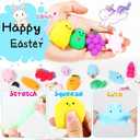 48Pcs Prefilled Easter Eggs with Animal Mochi Squishy Stress Relief , Kawaii Easter Basket Stuffers, Party Favors, Classroom Prizes (Multicolor 48Pcs)