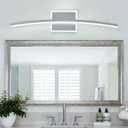 Benkut Modern LED Wall Sconce Silver Light Fixtures Over Mirror Modern Bath Wall Lighting for Bathroom, Dimmable Vanity Light for Bathroom(5CCT 23.6Inch), 24 IN
