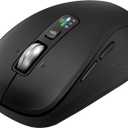 Wireless Mouse with 2 Bluetooth and 1 USB, 4-Way Scrolling, Full Size Mouse, Silent, Long Battery Life, Adjustable Cursor Speed, for Computer, Laptop, Tablets, iPad, Desktop, MacBook (Side Buttons)