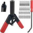 42PCS Pop Rivet Gun Kit with Plastic Rivets,Pop Rivet Tool with Non-Slip Handle for Quick Dismantling & Installing Rivets,Professional Plastic Rivets Tools Kits Including 4 Sizes Fasteners